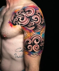 color tattoo of abstract design