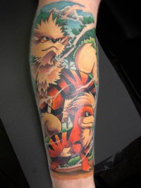 tattoo of pokemon in nature scenery